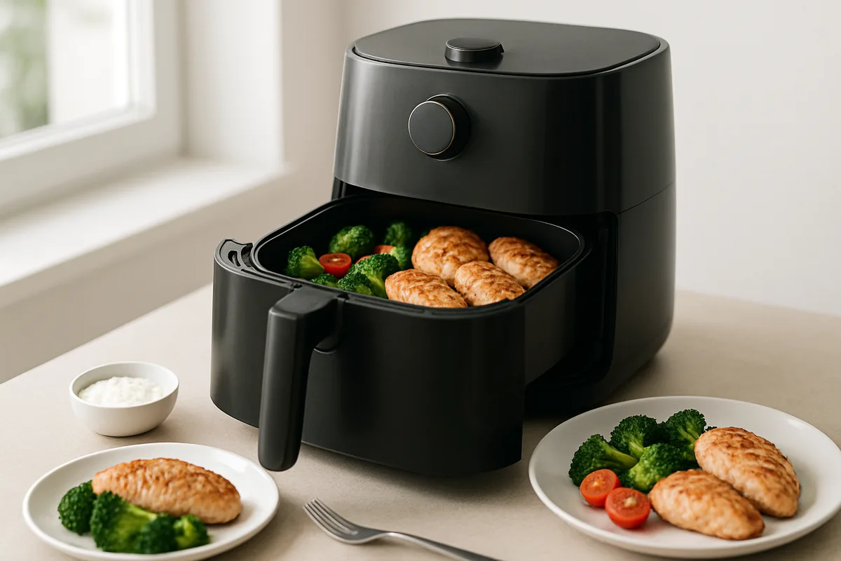 Airfryer mit gesundem Essen